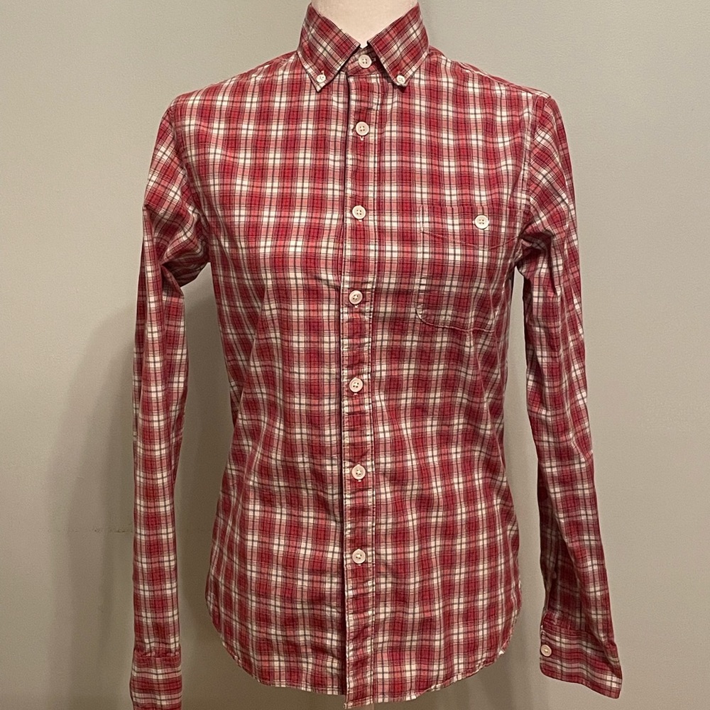 Todd Snyder plaid tailored button down, XS